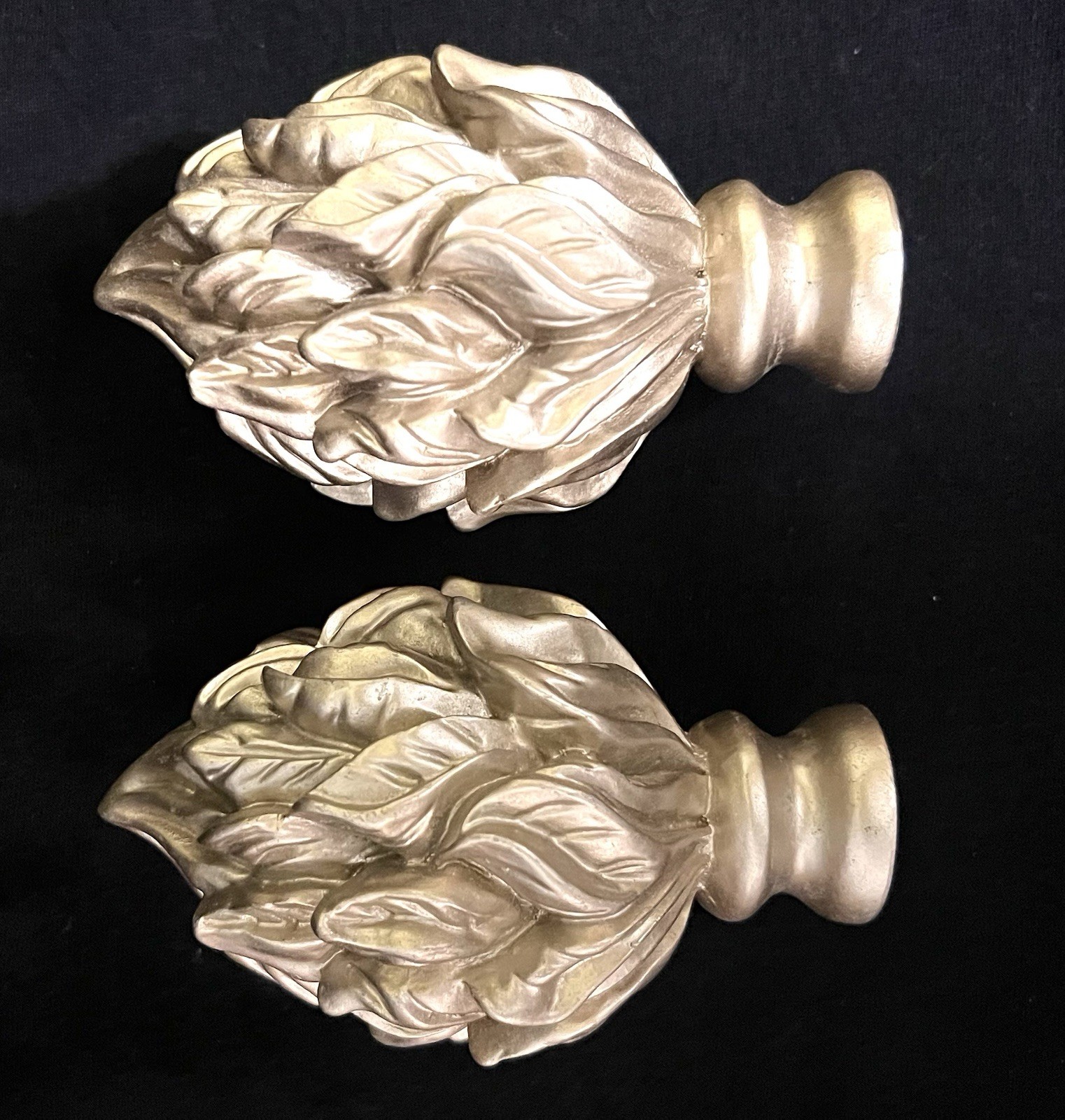 SET OF 2 – Decorative Acrylic Matte Gold Filigree Artichoke Finial