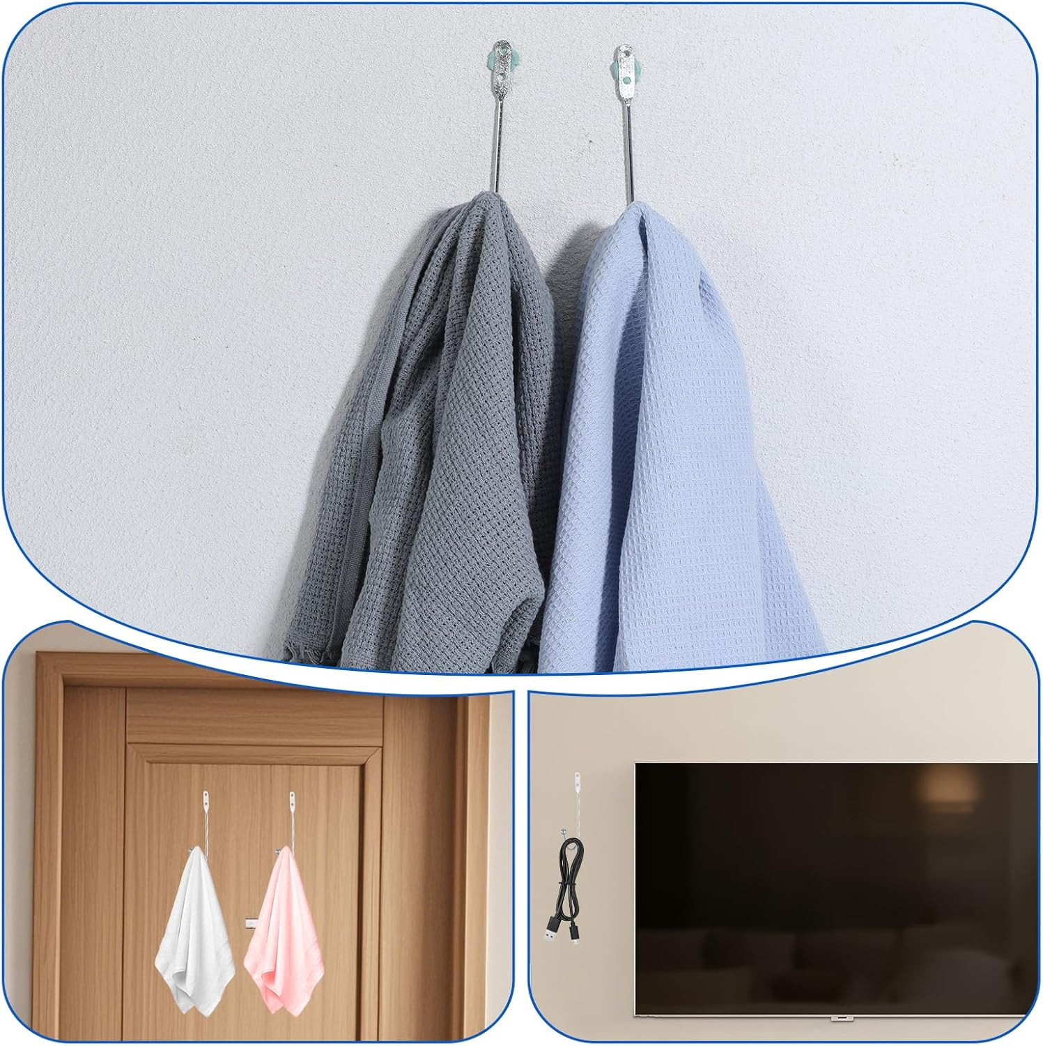 8 Pcs Metal Curtain Holdbacks, Curtain Tiebacks Wall Mounted Curtains Hooks Deco