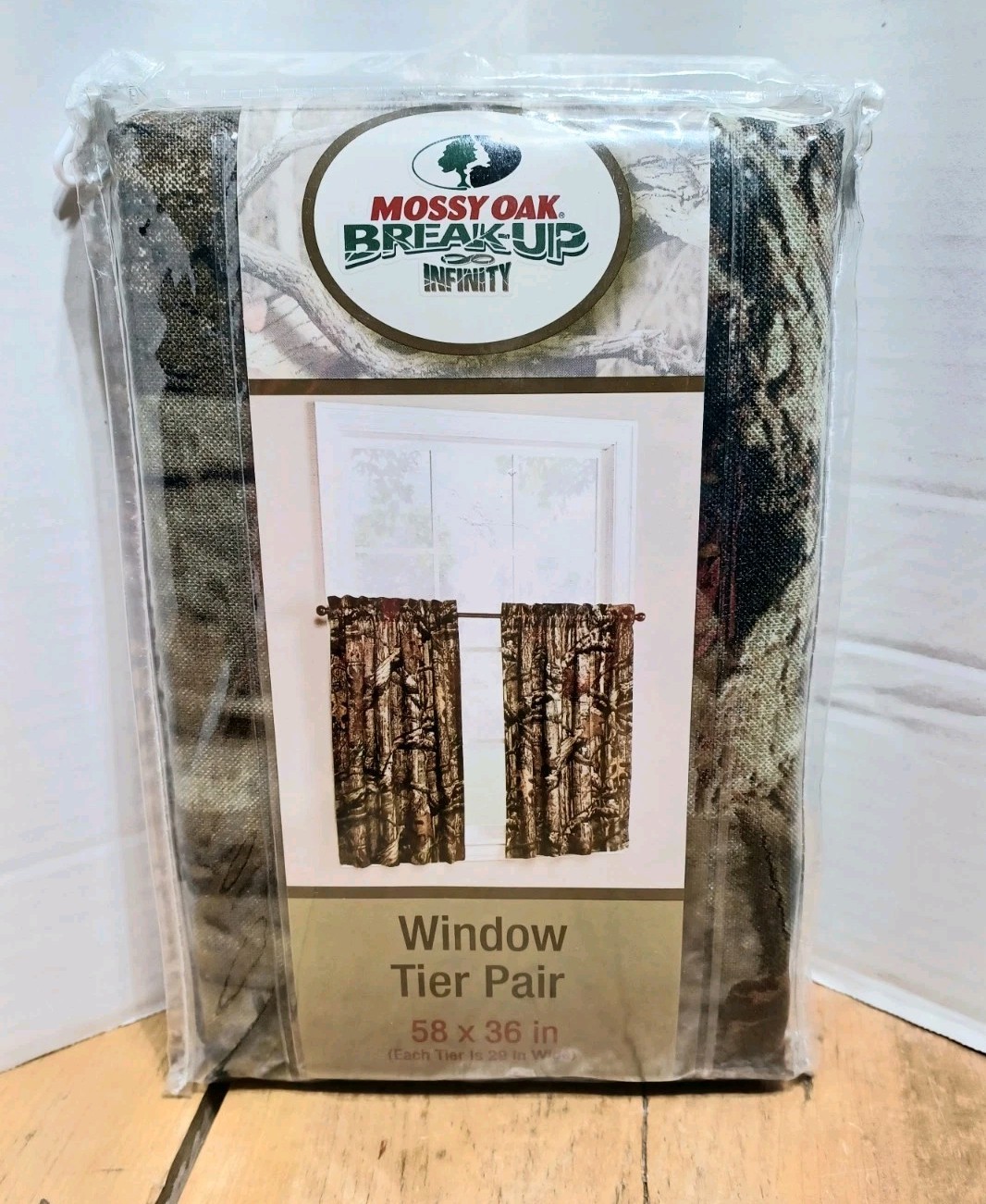 New Mossy Oak Break-up Infinity Camo Window Tier Panel Pair Curtains 58″ X 36″