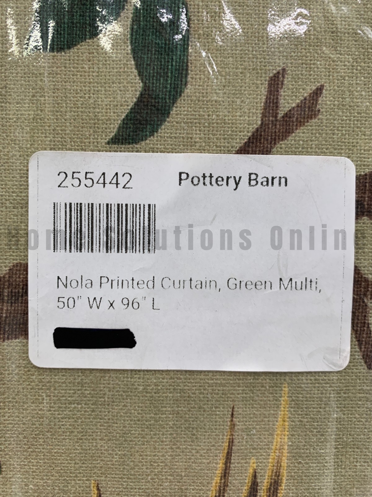 Pottery Barn Nola Floral Printed Cotton Lined Curtain Green Multi 96″ #S4238