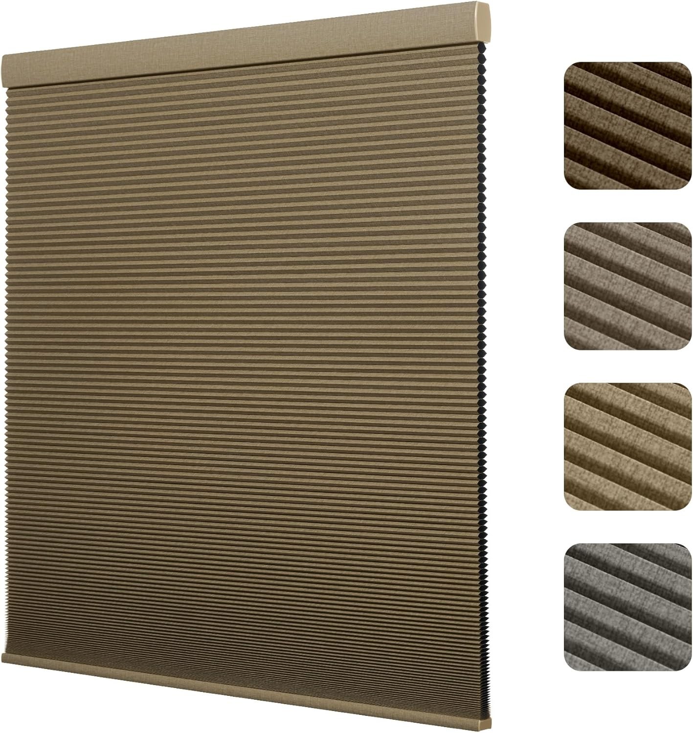 Boolegon Cordless Blackout Cellular Shades Honeycomb Blinds Beige #R07