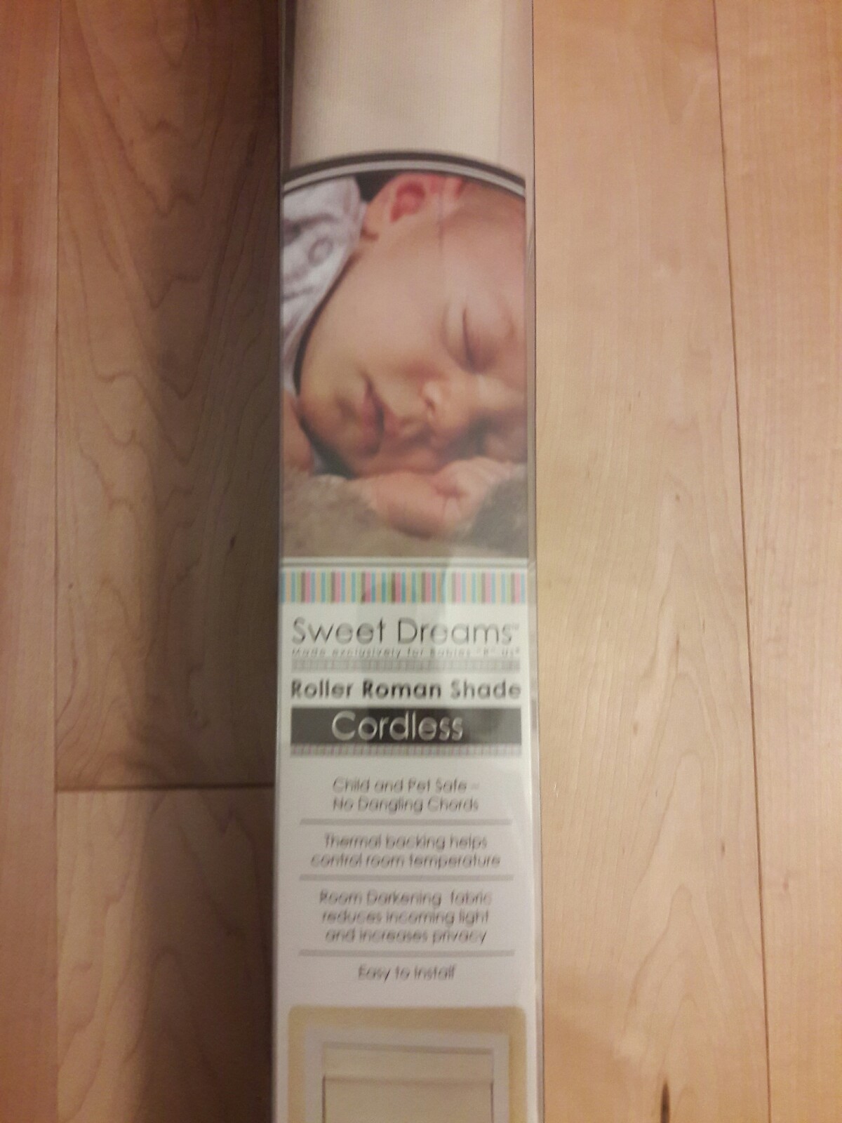 Sweet Dreams Roman Roller Shades Cordless Cream 23 by 64 inches- New