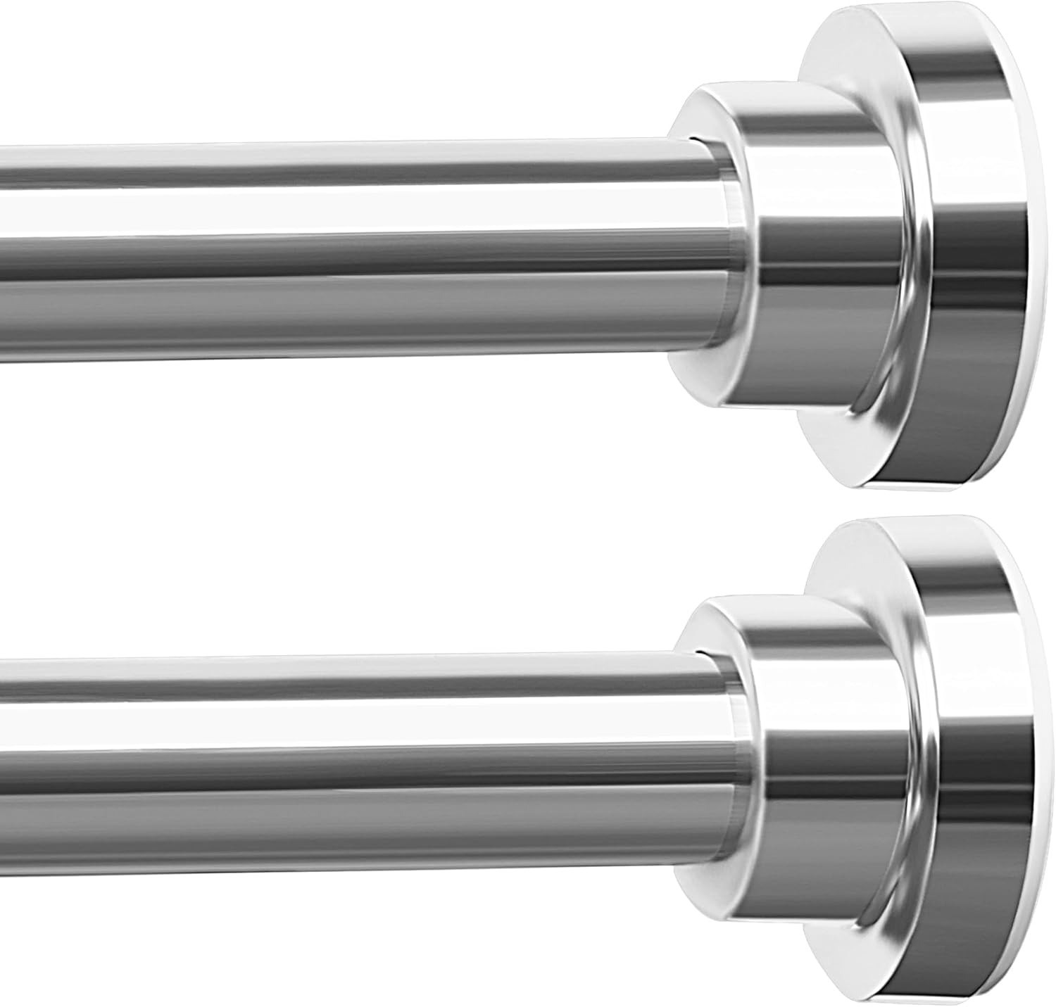 ENJOYBASICS 2 Pack Adjustable Spring Tension Curtain Rods 32 to 66 in, Chrome