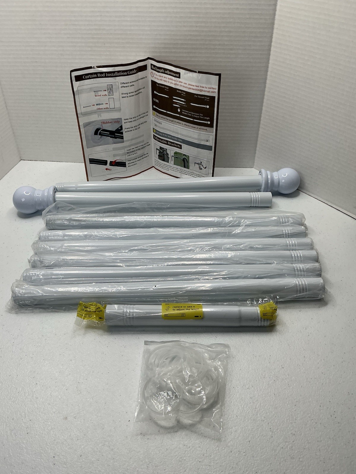 White Curtain Rod for Windows 28 to 88 Inches Adjustable 1 Inch Diameter