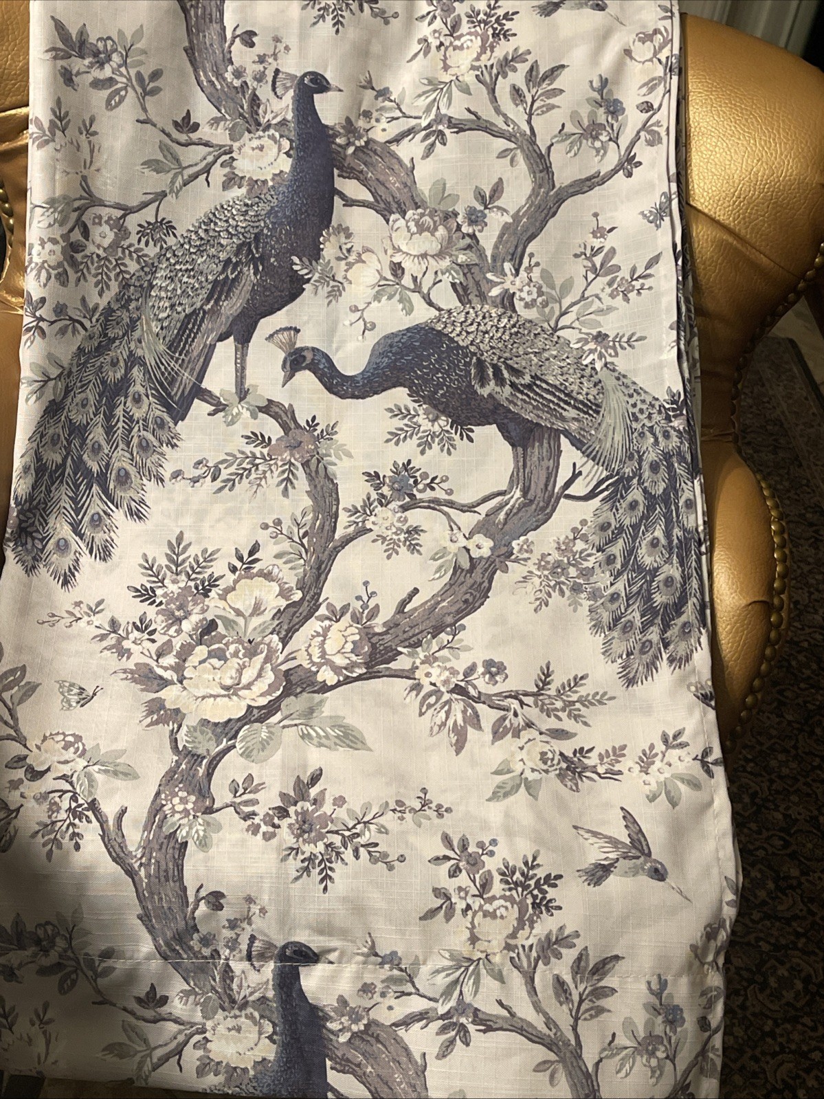 Laura Ashley Belvedere Peacock Window Curtains Panel Drapes 38″ x 84” Pair