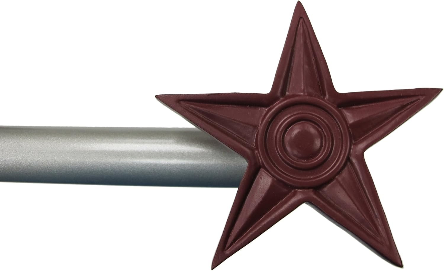Star Window Curtain Drapery Rod Set Red Star Finial 28″-48″ Alloy Steel