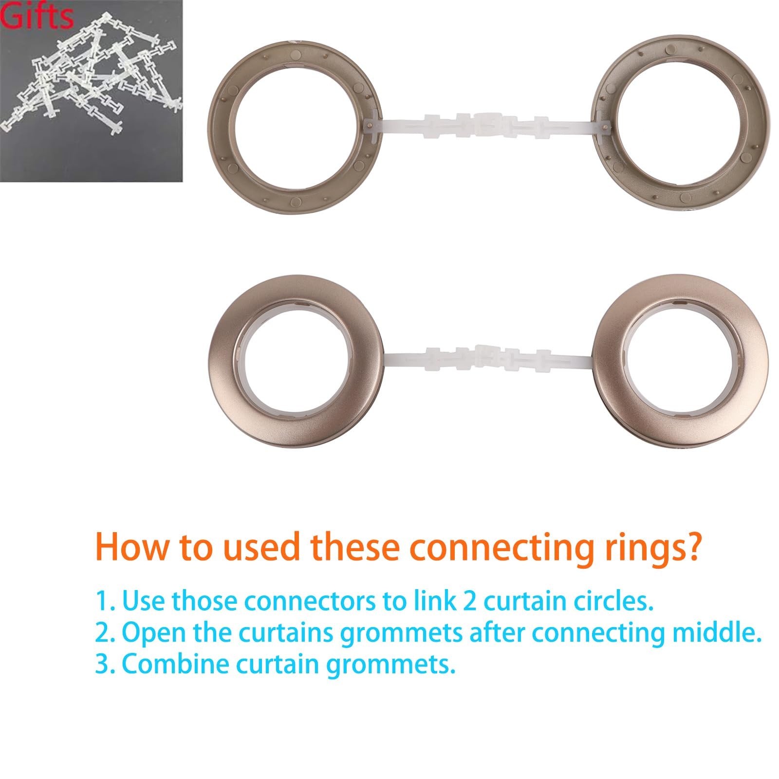 32 Pack Curtain Grommet, Inner Diameter 1-9/16″(40mm) Curtain Eyelet Rings Ro…