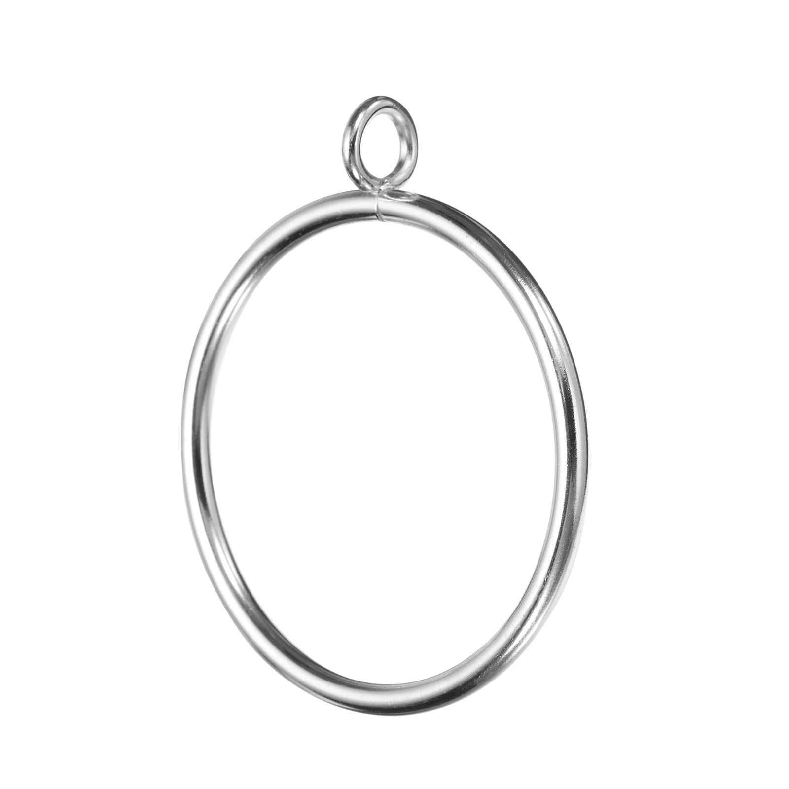 28 PACK Curtain Rod Rings with Eyelets Metal 2-Inch Silver
