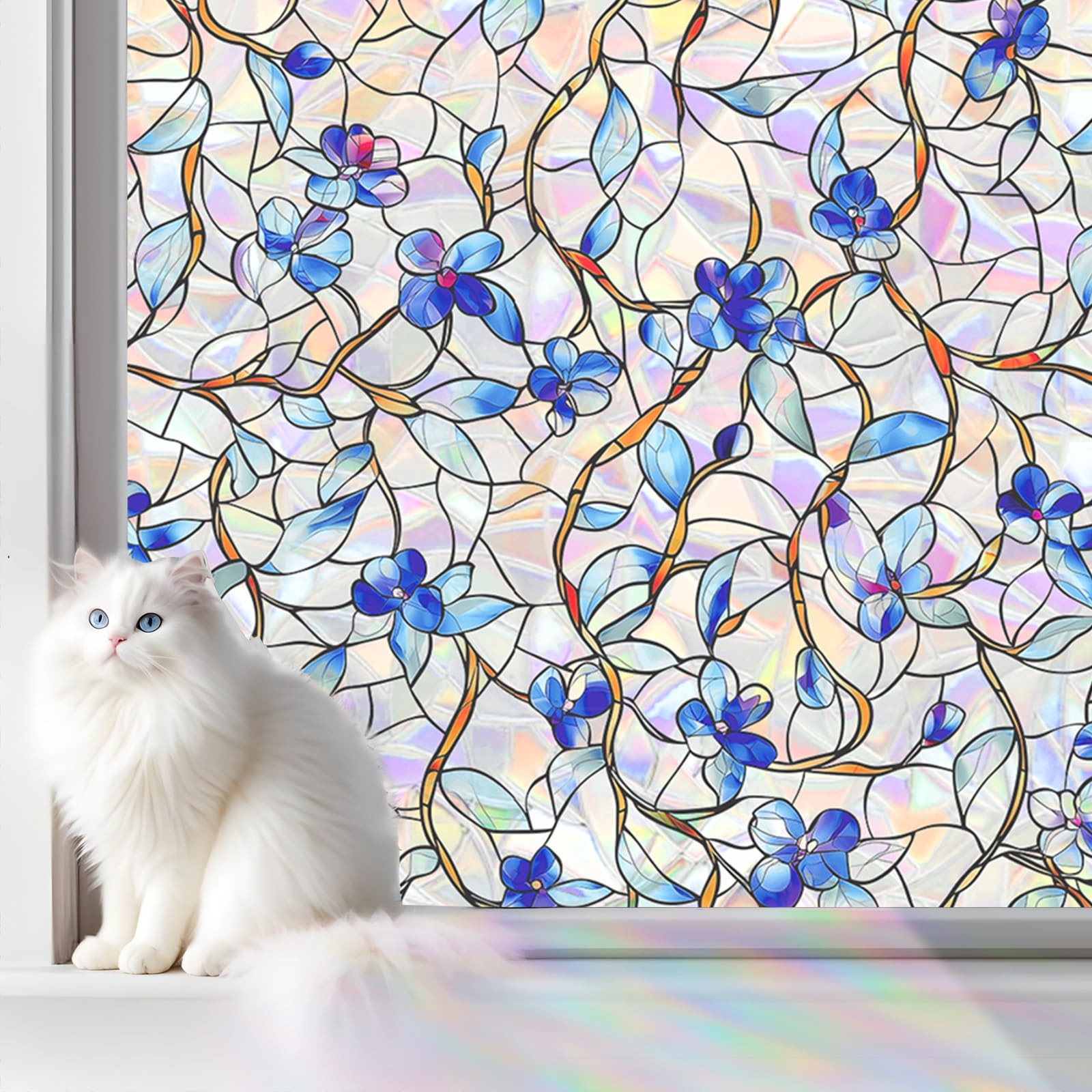 Rainbow Window Privacy Film,Heat Control,UV Blocking,Anti-Glare,Day & Night