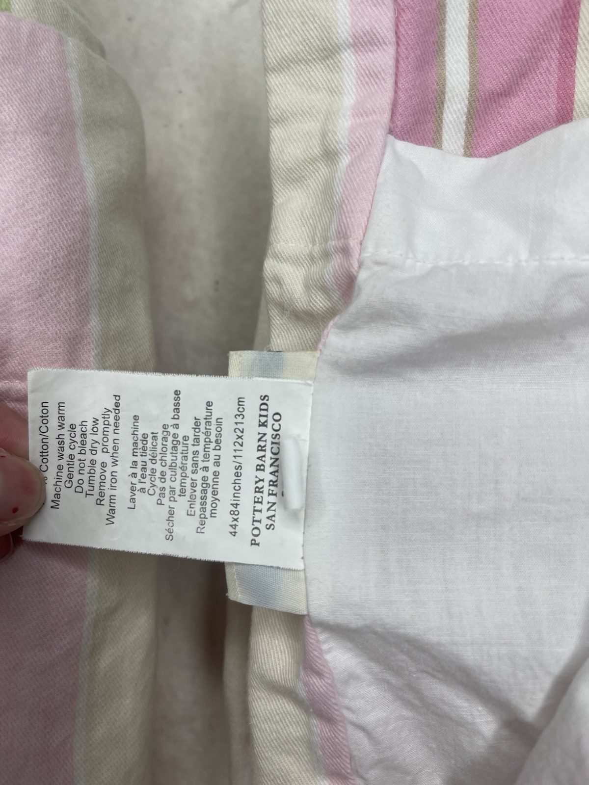 Set 2 Pottery Barn Kids Multi-colored Stripe curtain Panels 44×84 Pink