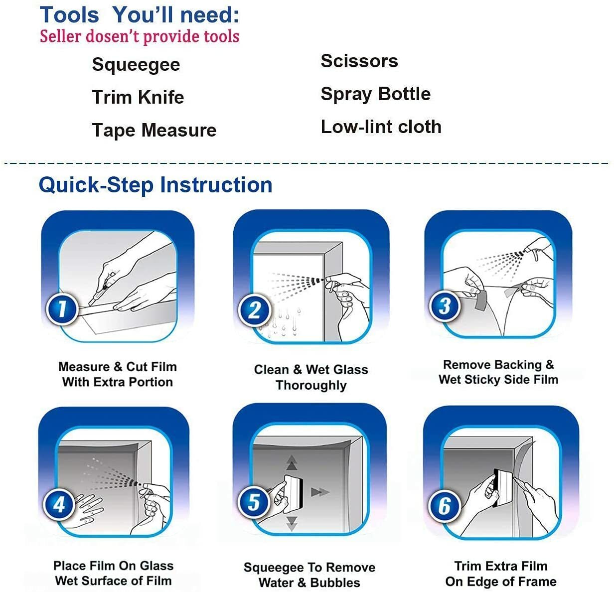 Clear Self Adhesive Window Security Film Sticker Table Glass Shatter Protection