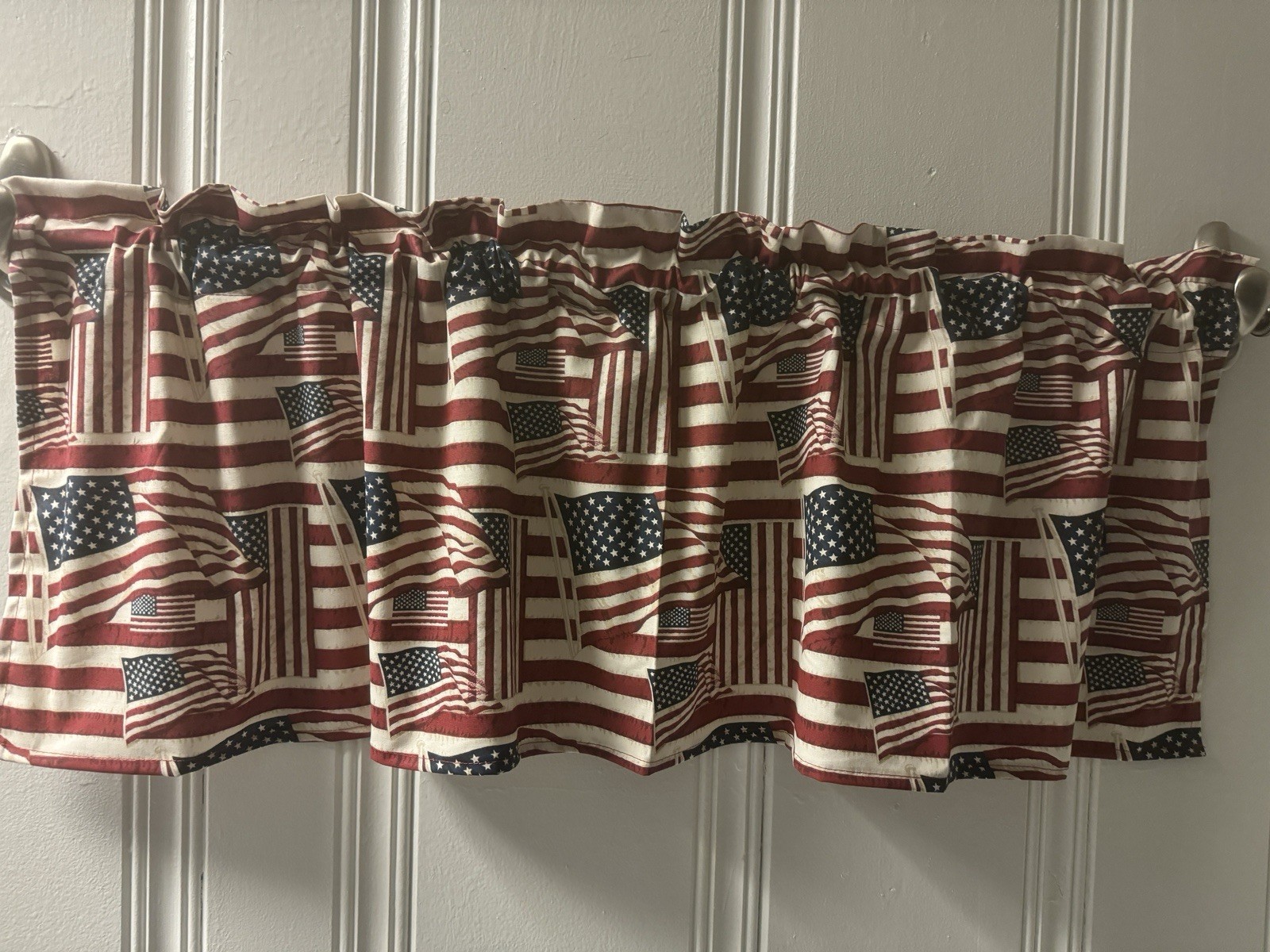 Custom American Flag USA window Valance Curtain Panel kitchen treatment Curtains