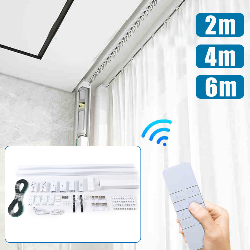 Smart Curtains System Electric Curtain Rod Track Rail Remote Controlled Drapery
