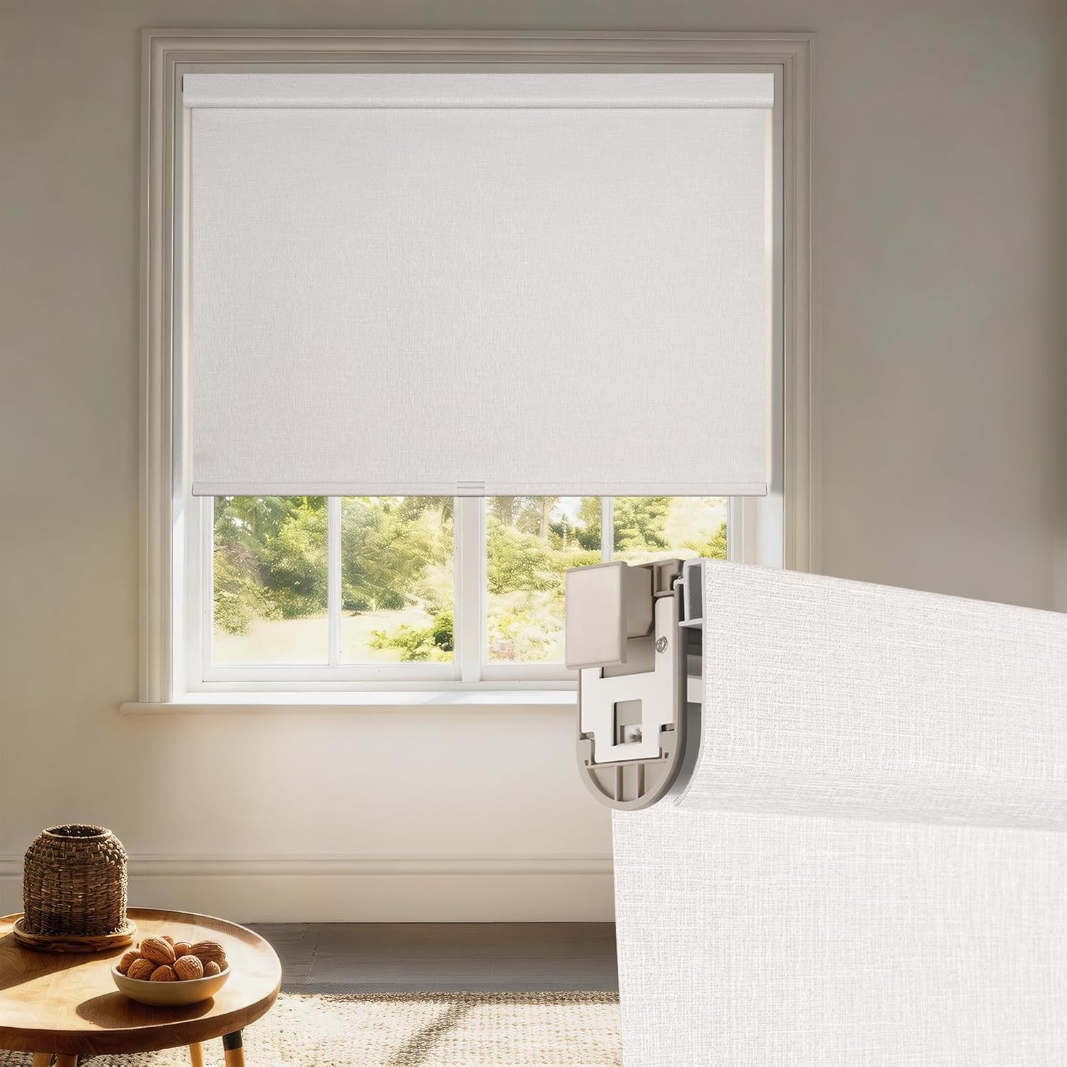 Cordless Blackout Roller Shades, Heat Insulated, 32″ W X 72″ H, White
