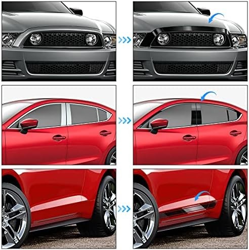 2IN X 30FT Gloss Black Vinyl Wrap for Chrome Delete Window Trim Car Door Sill Pr