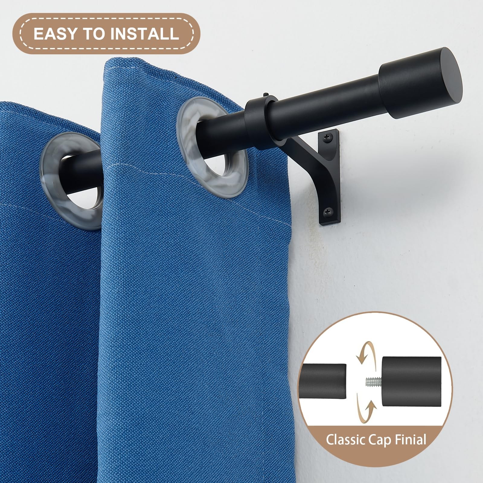 Extra Long Curtain Rods for Window 144-240″, Telescoping Heavy Duty 1-Inch Si…