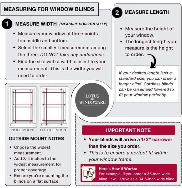 LOTUS & WINDOWARE 2 Inch White Cordless Faux Wood Blinds, 11″ Wide x 84″ Long
