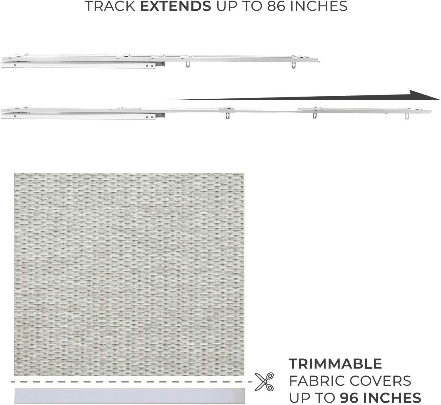 Chicology Vertical Sliding Door Blinds 86W X 96H Adjustable Gray Window Shade
