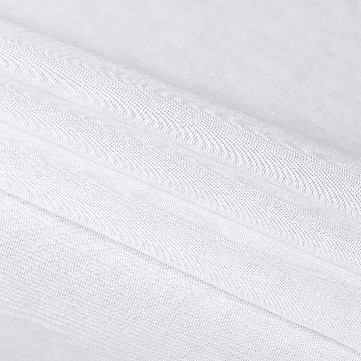 DWCN White Sheer Curtains Semi Transparent 52″W x 54″L (Pack of 2),