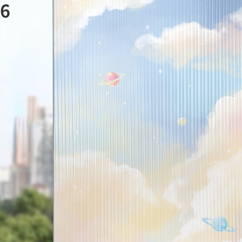 1X Static Cling Window Film Colorful Rainbow Glass Sticker Gradient Color Decor