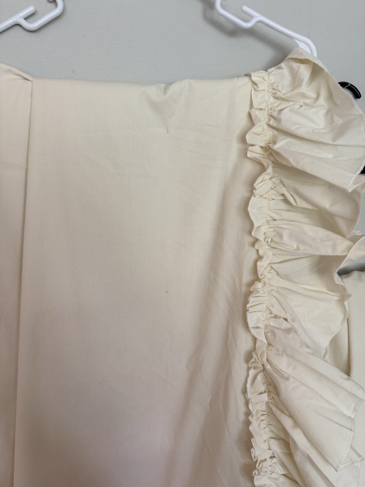 PAIR (2 PANELS) Off White Curtains Ruffle Edge 84”x80”