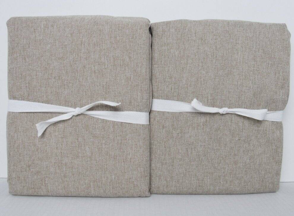 Pottery Barn Peace & Quiet Noise-Reducing Blackout S/2 Curtains 50/84″ Dark Flax