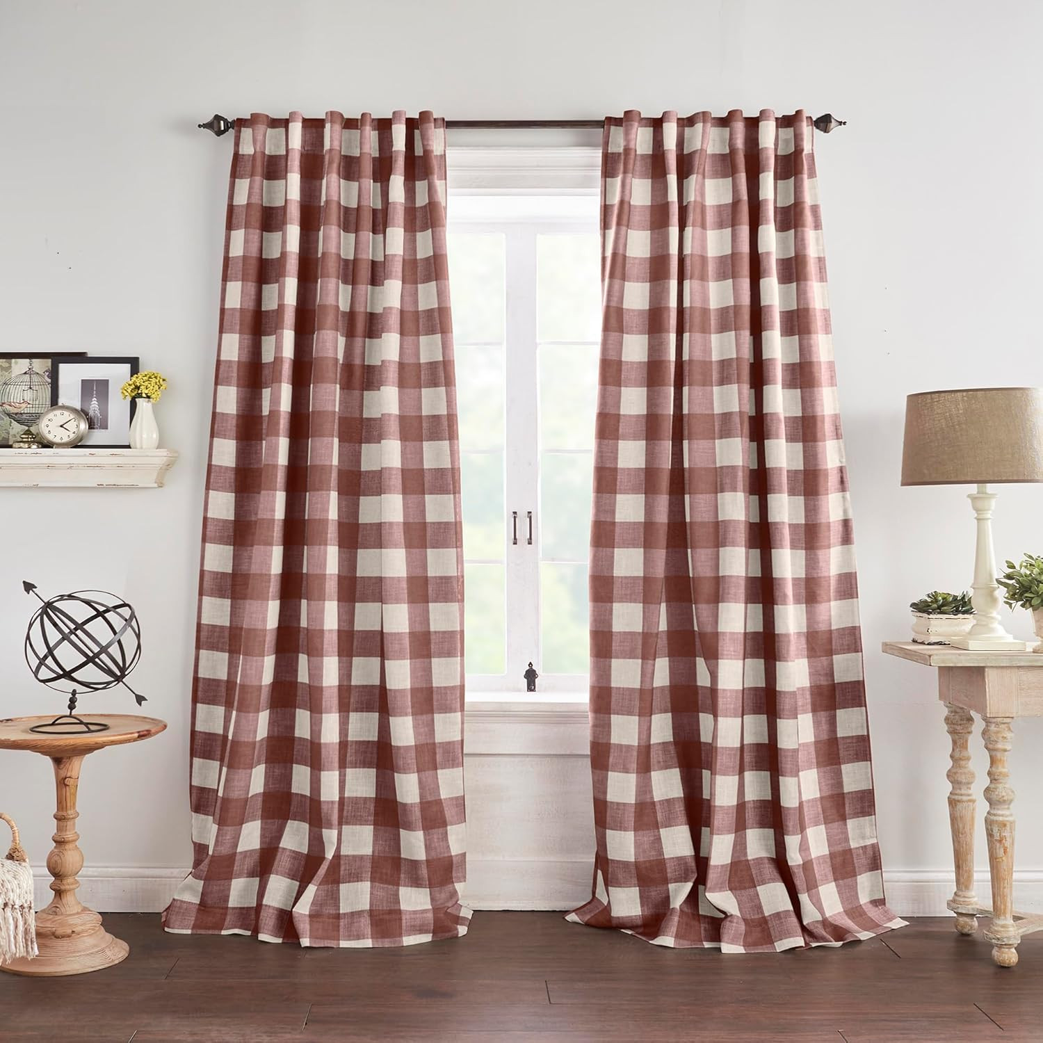 Home Fashions Farmhouse Living Grainger Buffalo-Check Blackout Window Curtain, L