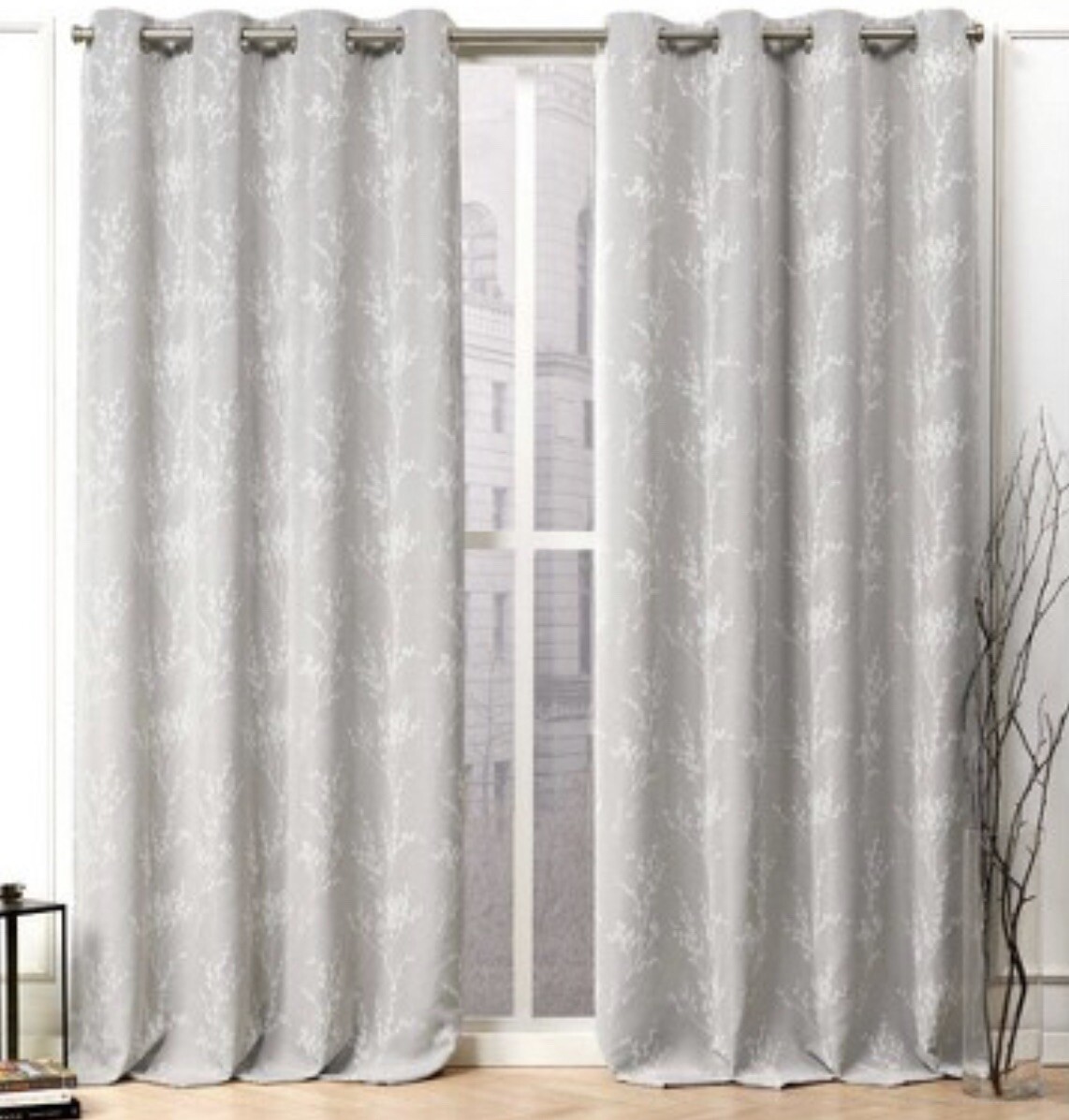 NEW Set Of 2 Turion Grommet Room Darkening Curtains Panels Dove Gray 52”W X 96”L