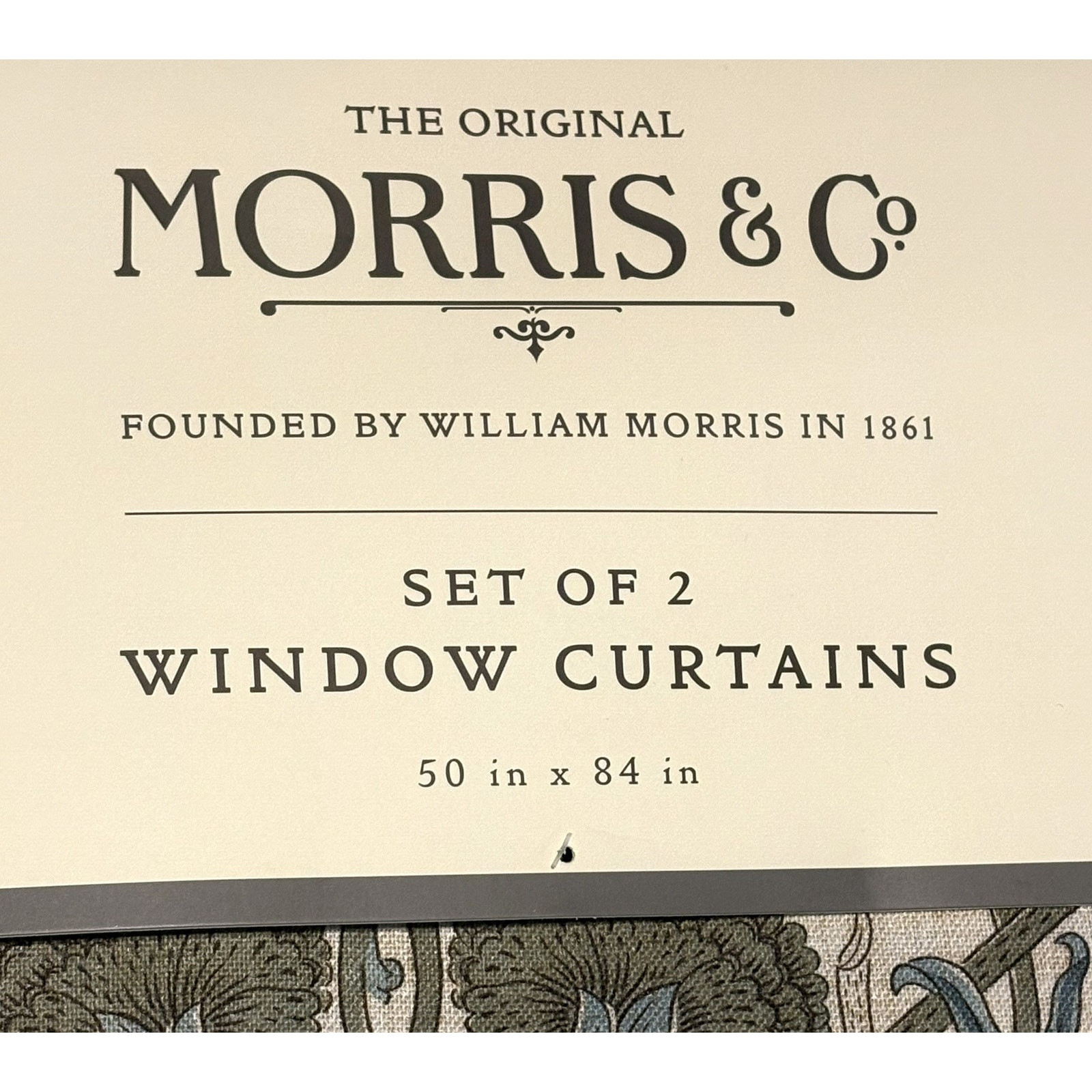William Morris & Co. Window Curtains Panels Lodden Set Pair 50 X 84” Blue Drapes