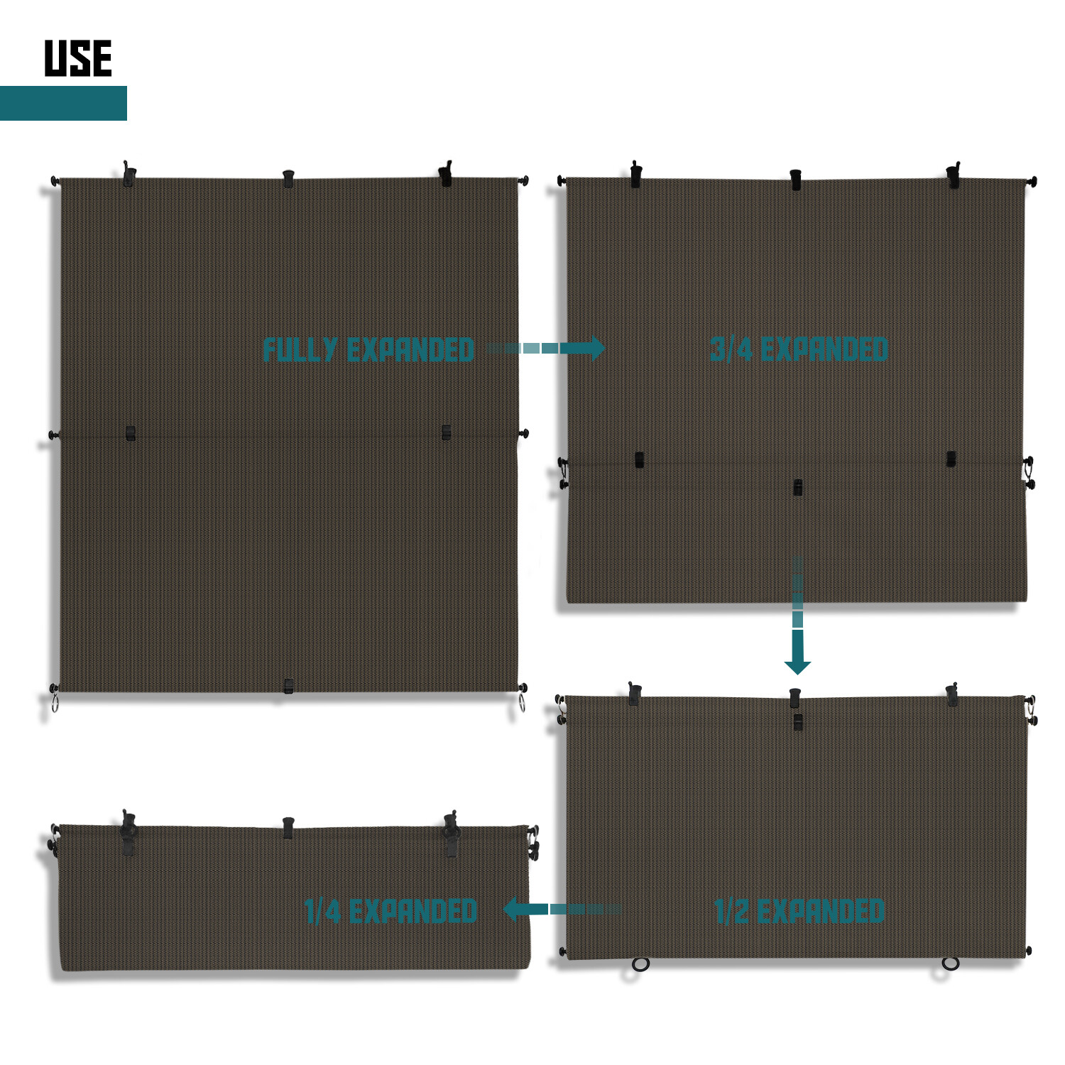 Brown Foldable Roller Sunshade Cordless Curtain for Windows Patio Porch Gazebo