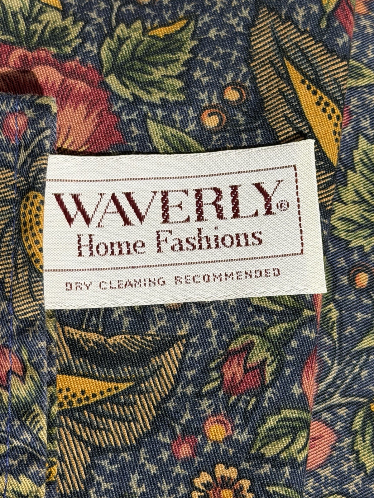 Waverly Valances William Morris Style Floral (3) ~76×15 Gold Red Rust Navy EUC