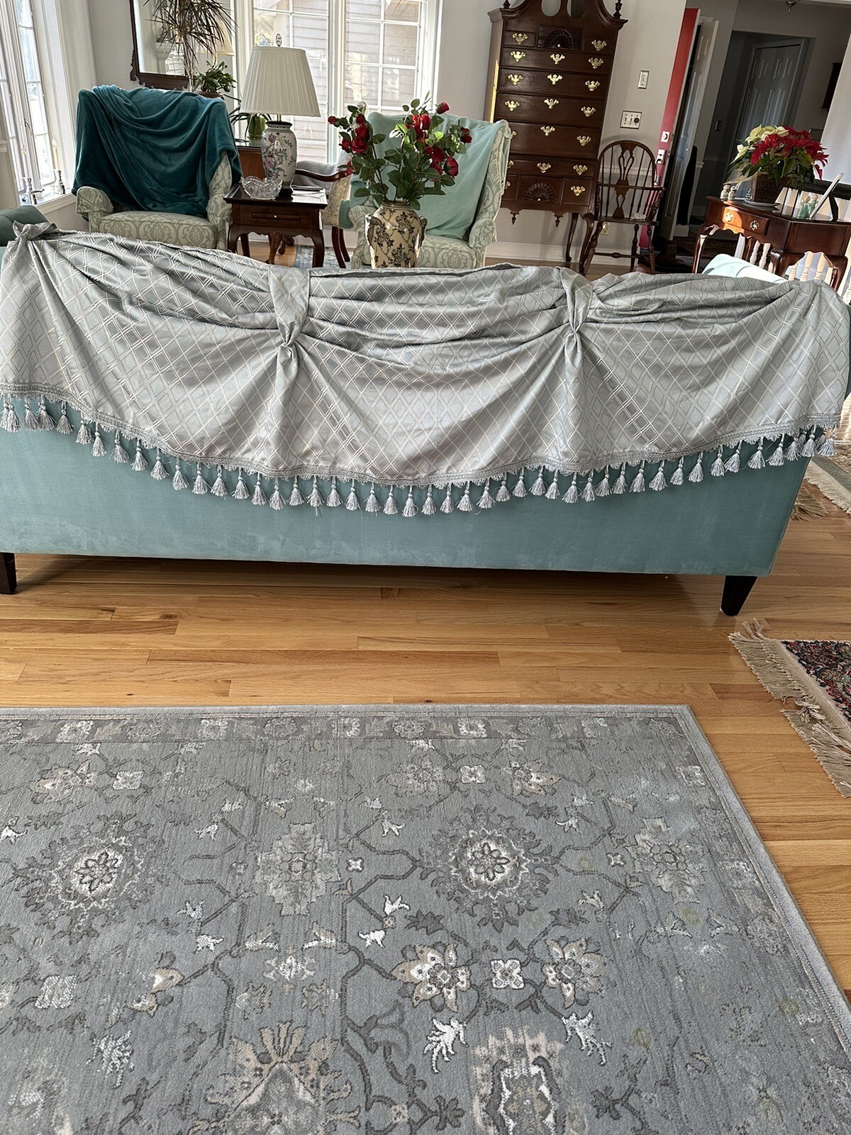 Royal Velvet Valance Aqua Gray 66”X20”