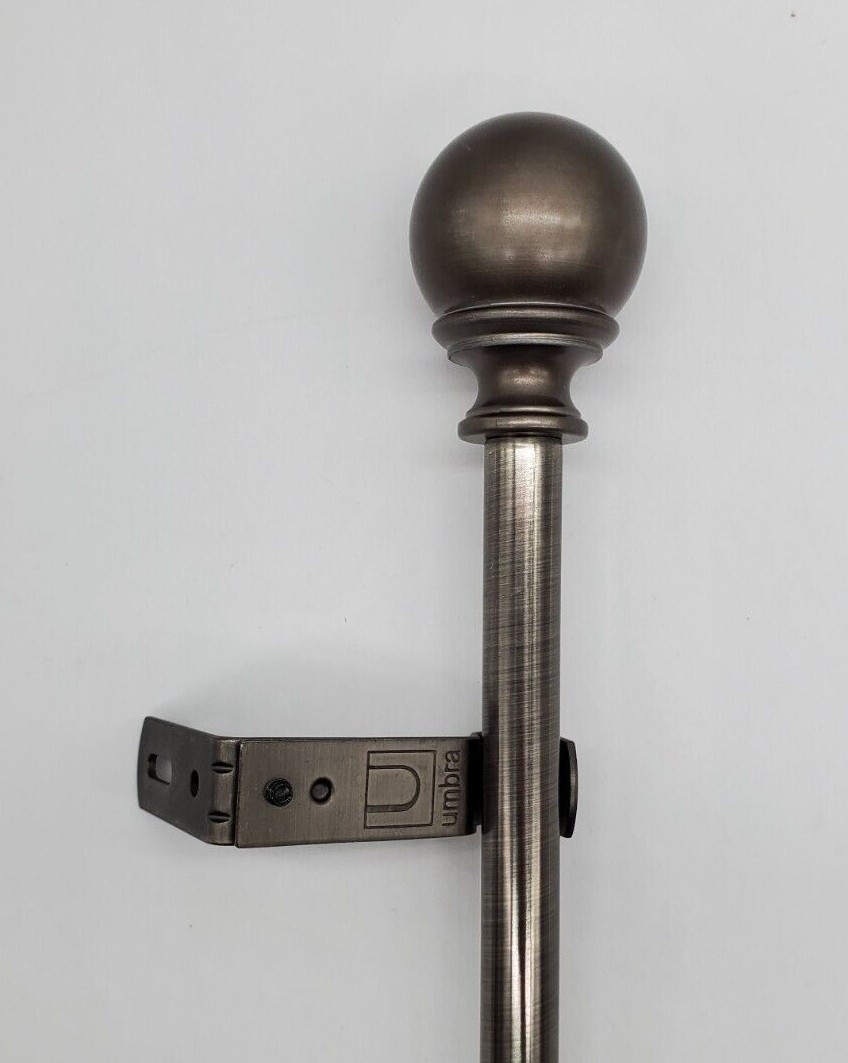 Valley Ball 5/8″ Adjustable Curtain Rod – Pewter – Three Sizes Available