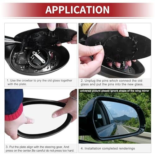 Car Rearview Left Driver Side Mirror Glass for KIA Picanto 2012-2020 with