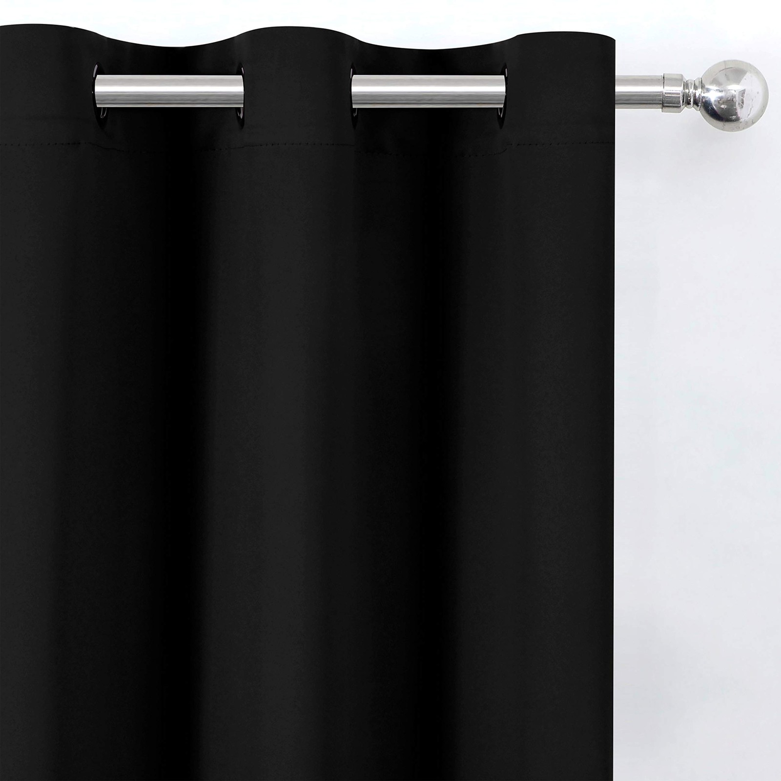 LEMOMO Blackout Curtains 52 x 84 inches Long Black Curtains Set of 2 Panels T…