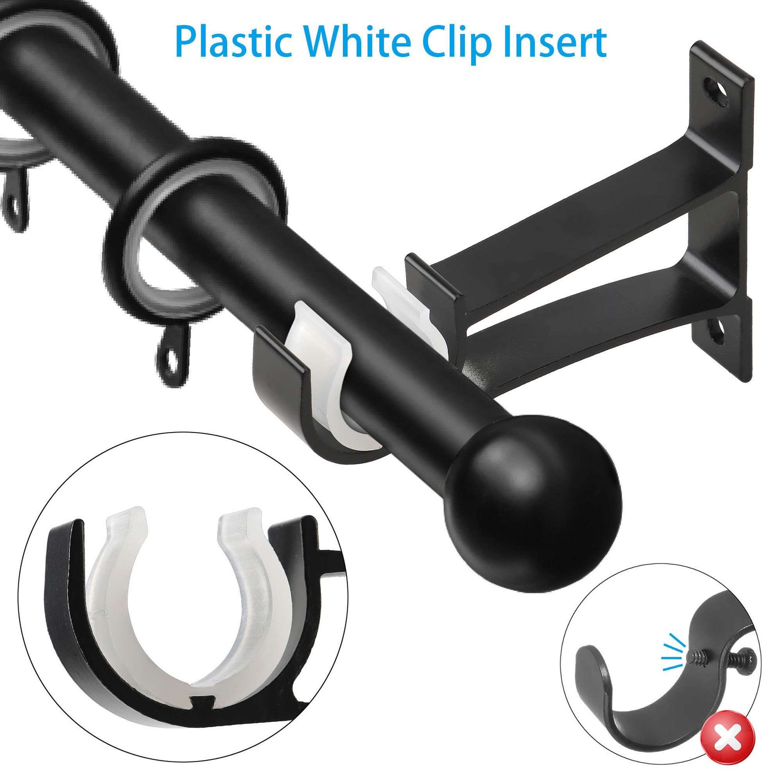 2/4/6 Aluminum Alloy Single Curtain Rod Brackets Window Wall Holders for Drapery