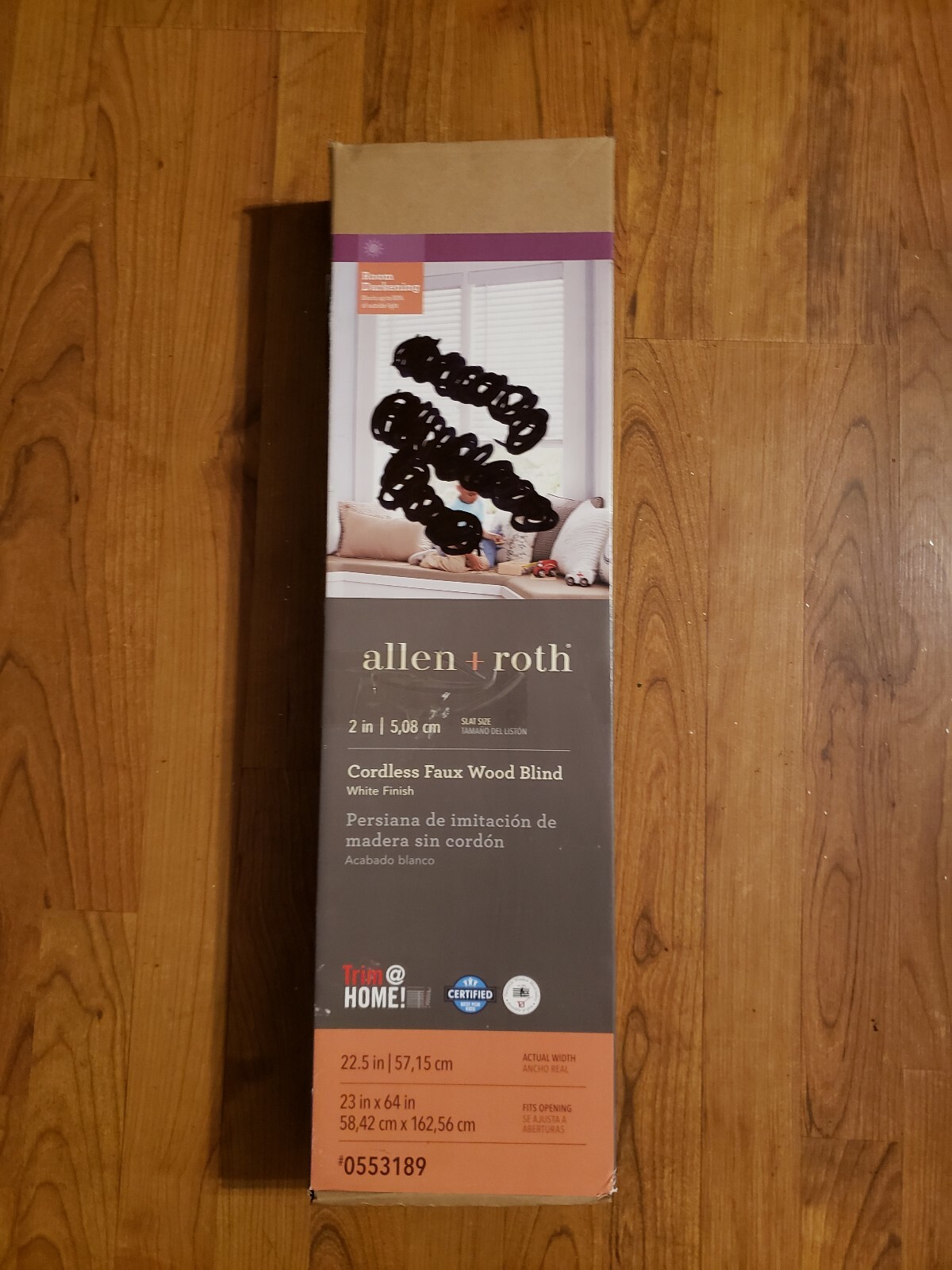 Allen + Roth 2.5-in Cordless White Faux Wood Blinds 23″ X 64″