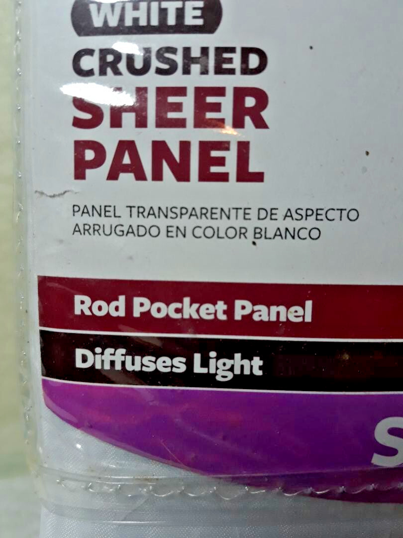 Better Homes & Gardens Solid Print Rod Pocket Sheer Curtain Panel 51″ X 63″