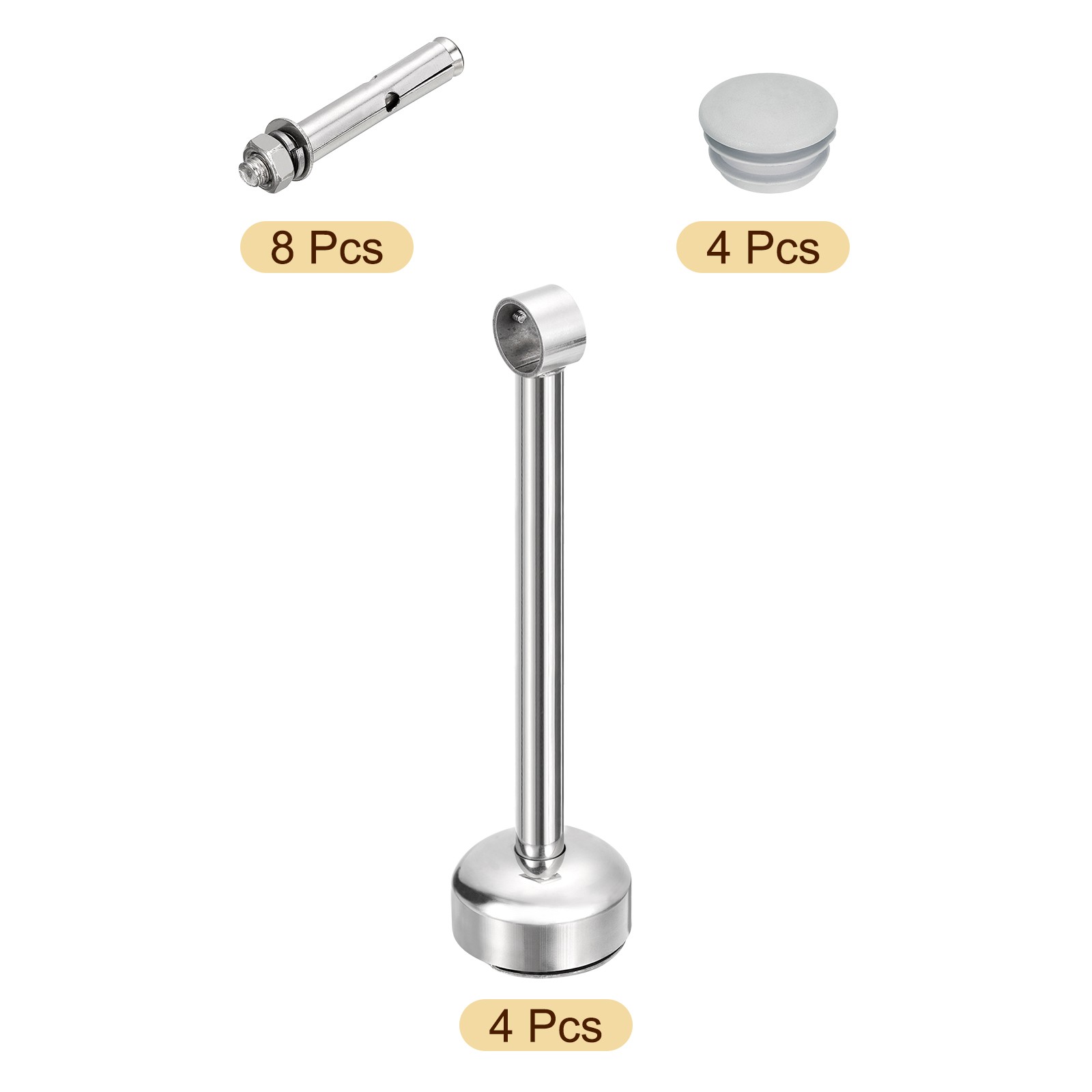 4 Set Ceiling Mount Curtain Rod Bracket 25mm/0.98″ Pipe Length 250mm/9.84″