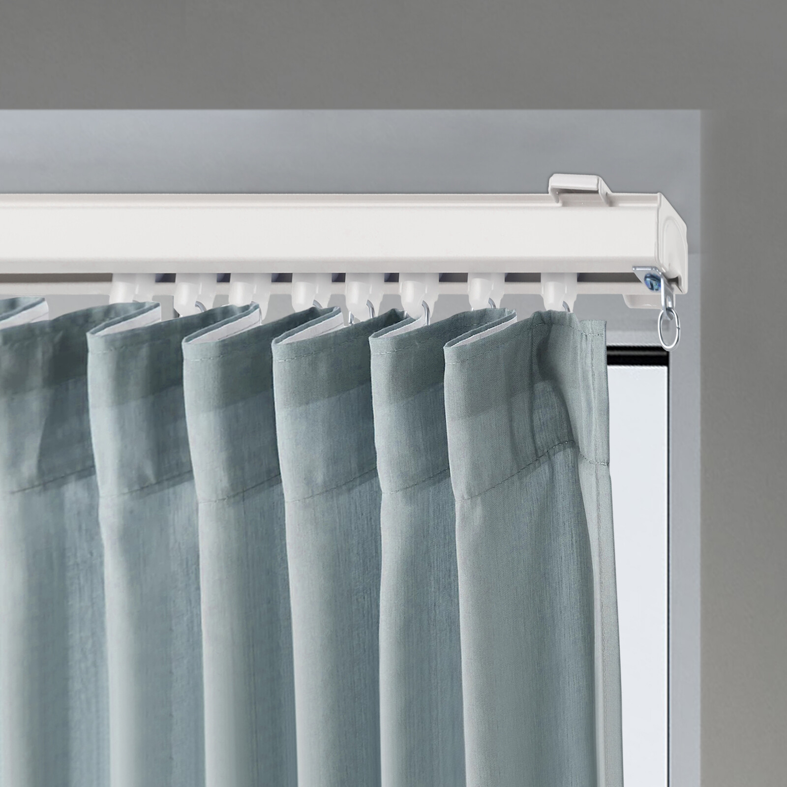 12-18ft Curtain Hanging Track System Track Kit with Hooks Wall Mount NEW