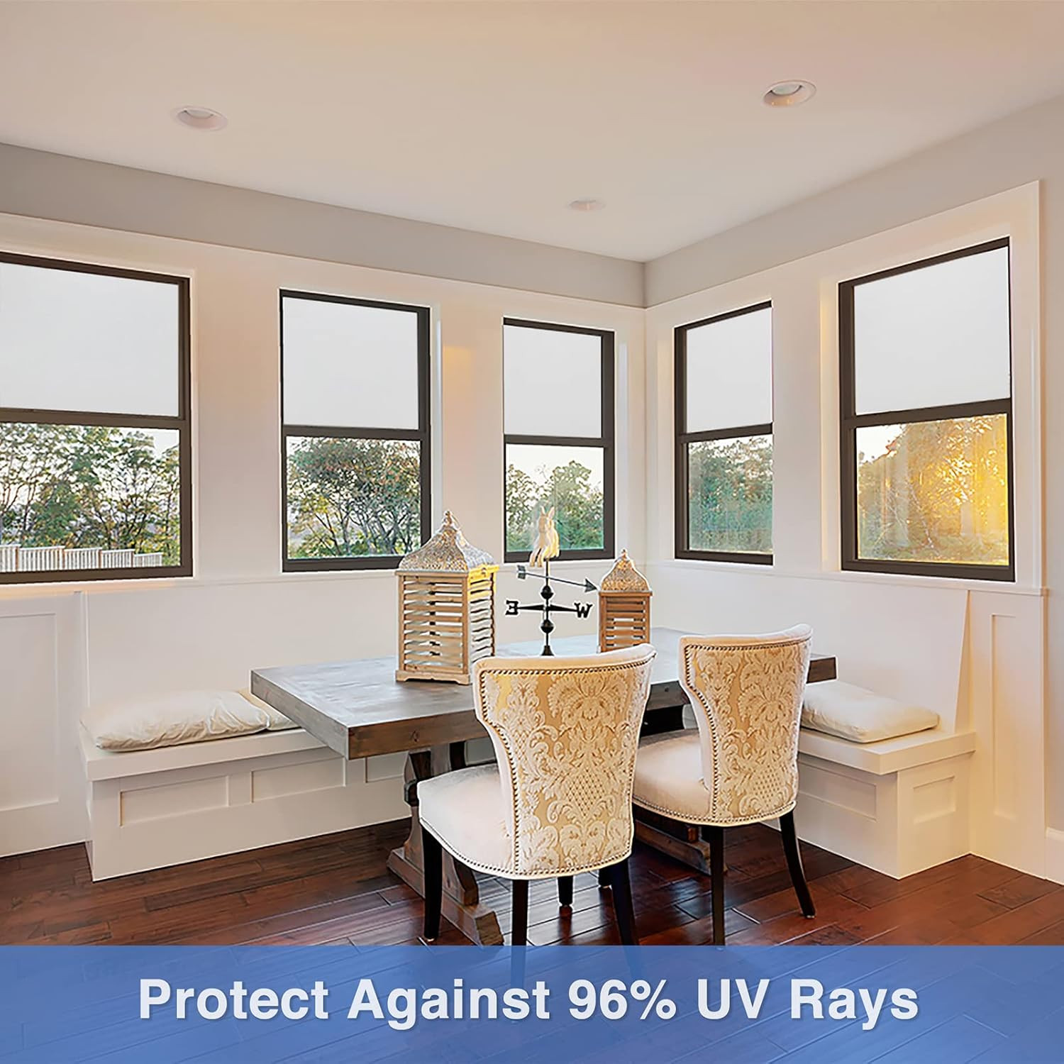 Frosted Glass Window Privacy Film with Installation Tools, Removable