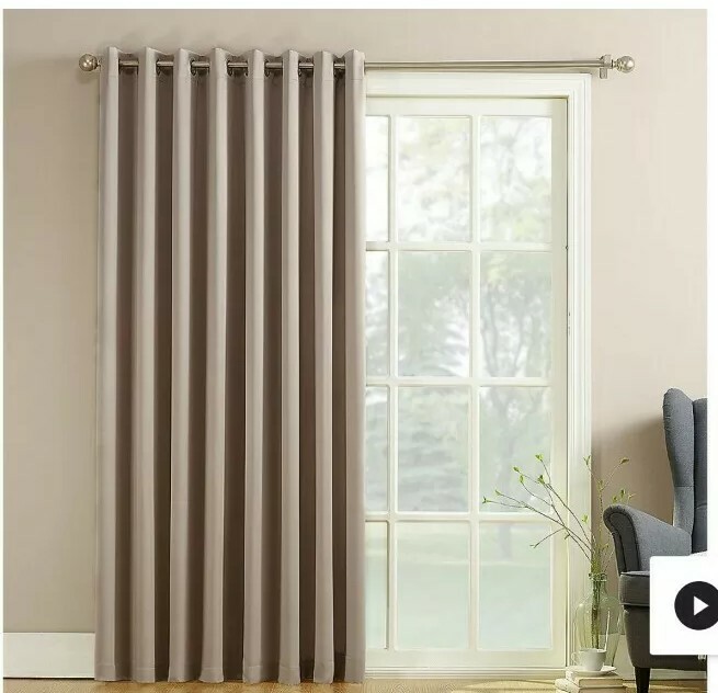 Sun Zero 1-pack Gramercy Room Darkening Patio Door Window Curtain 100″ x 84″