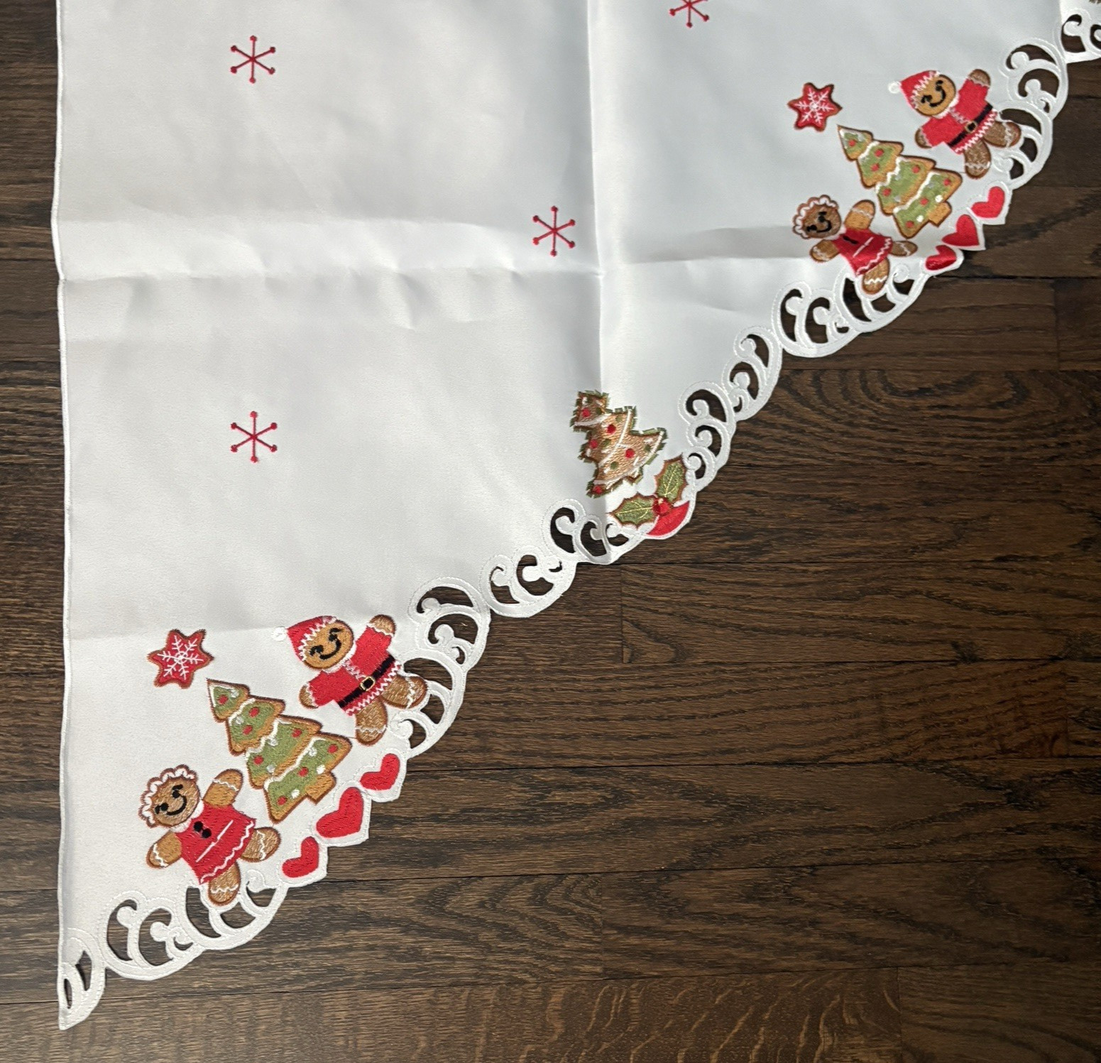 Gingerbread Embroidered Swag Curtains 2 Pc Set 36 Inch Long 29 In Wide Polyester