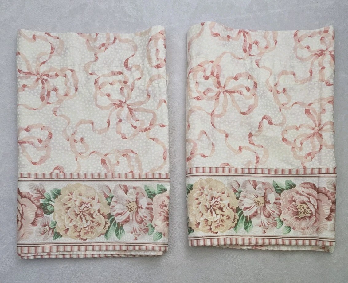 Vintage 80 90s Cottagecore Grandmillennial Floral Valances Dots Romantic Set