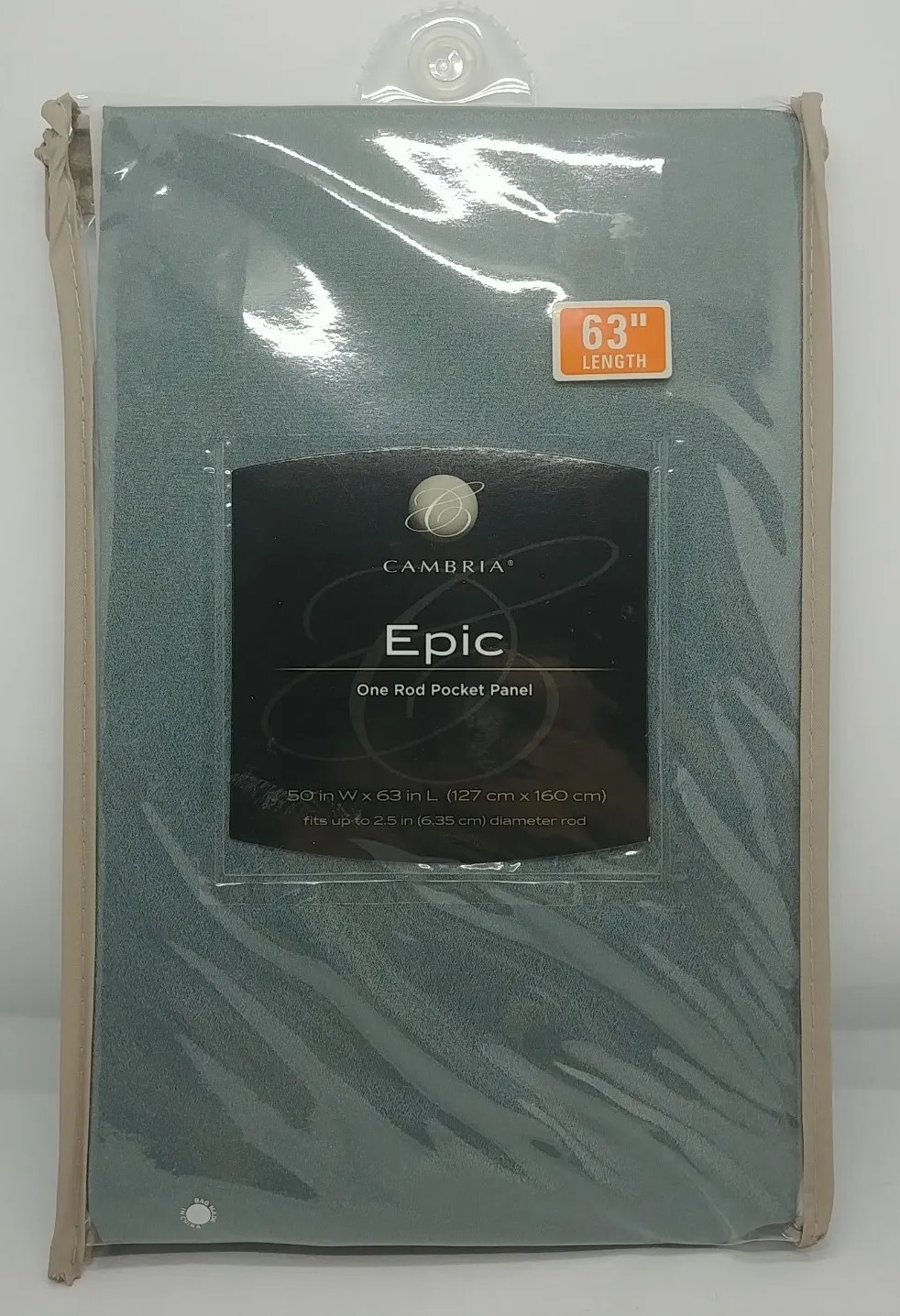 NIP Cambria Epic 50×63″ Mineral Blue 100% Polyester Rod Pocket Panel (B3-J1)