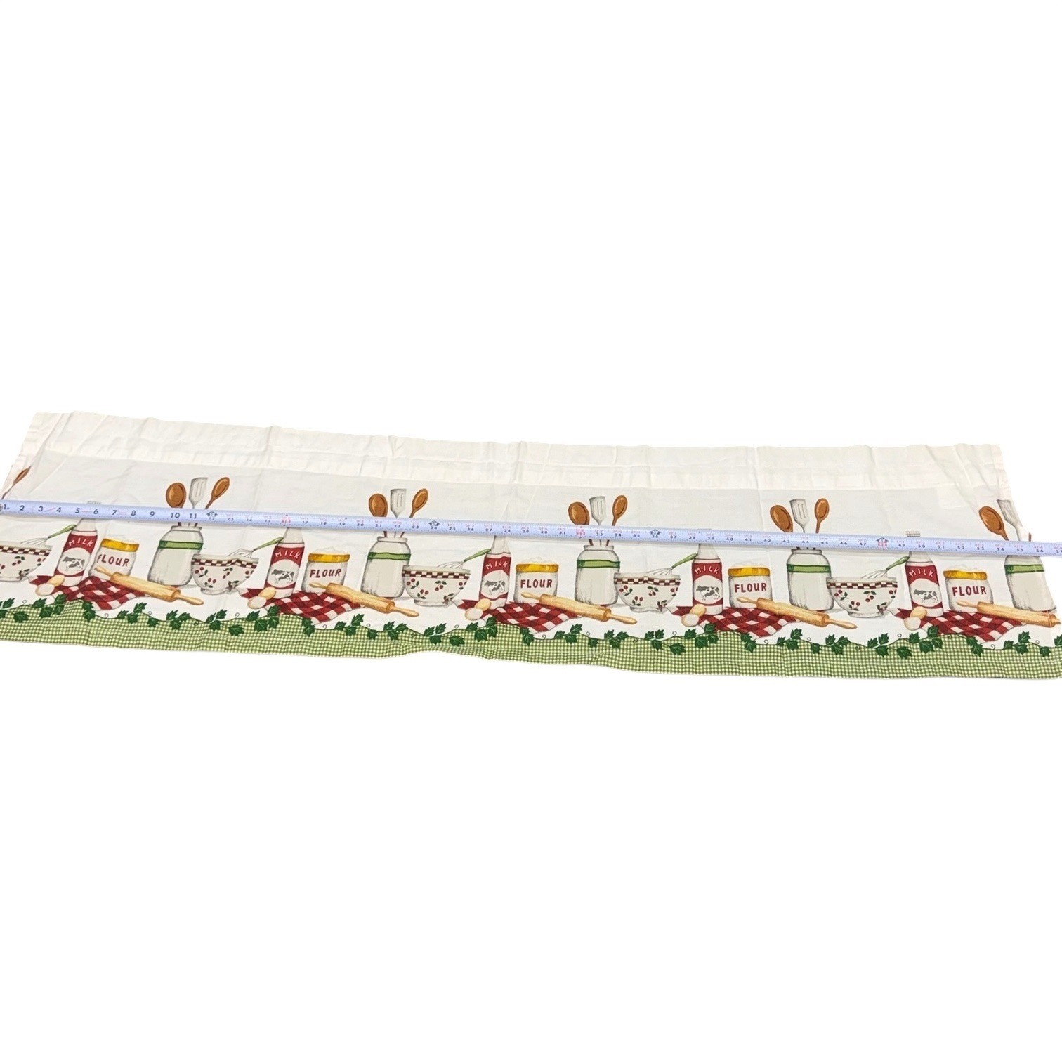 Vtg Better Homes Kitchen Curtains Panels & Valance Country Baking Gingham Cotton