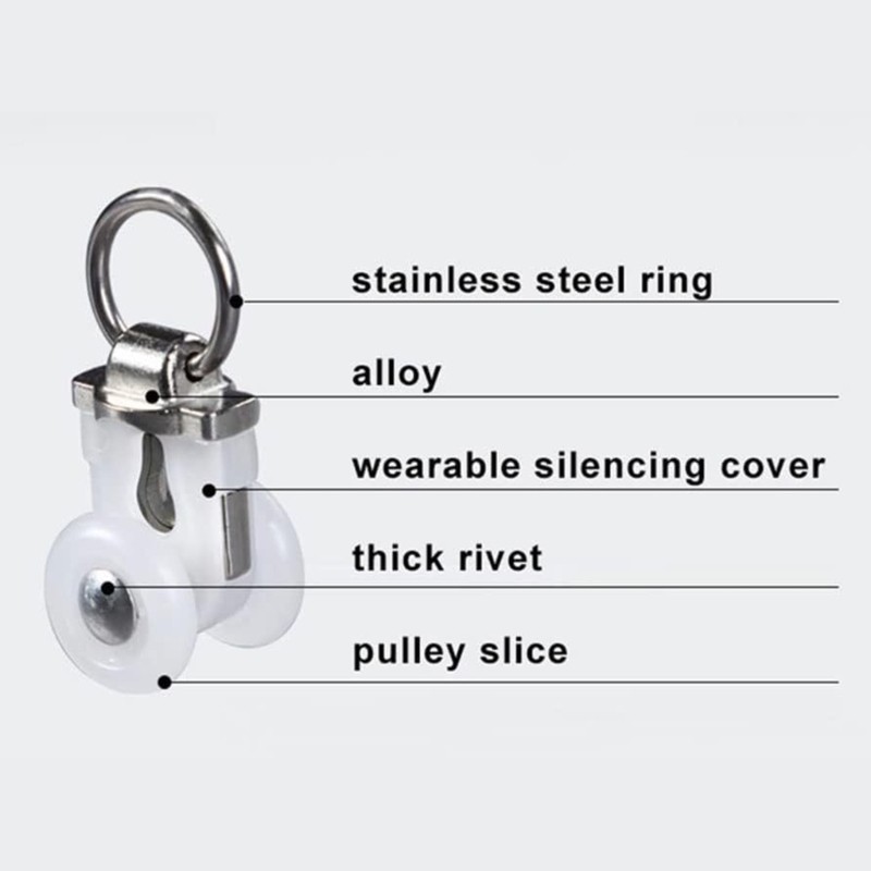 30 Pack Ceiling Mounted Curtain Track Roller System Plastic and Stainless Steel