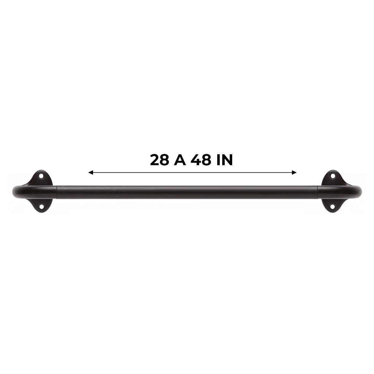Room Darkening Wrap Around Curtain Rod 28-48″ Dark Bronze Heavy Duty Steel