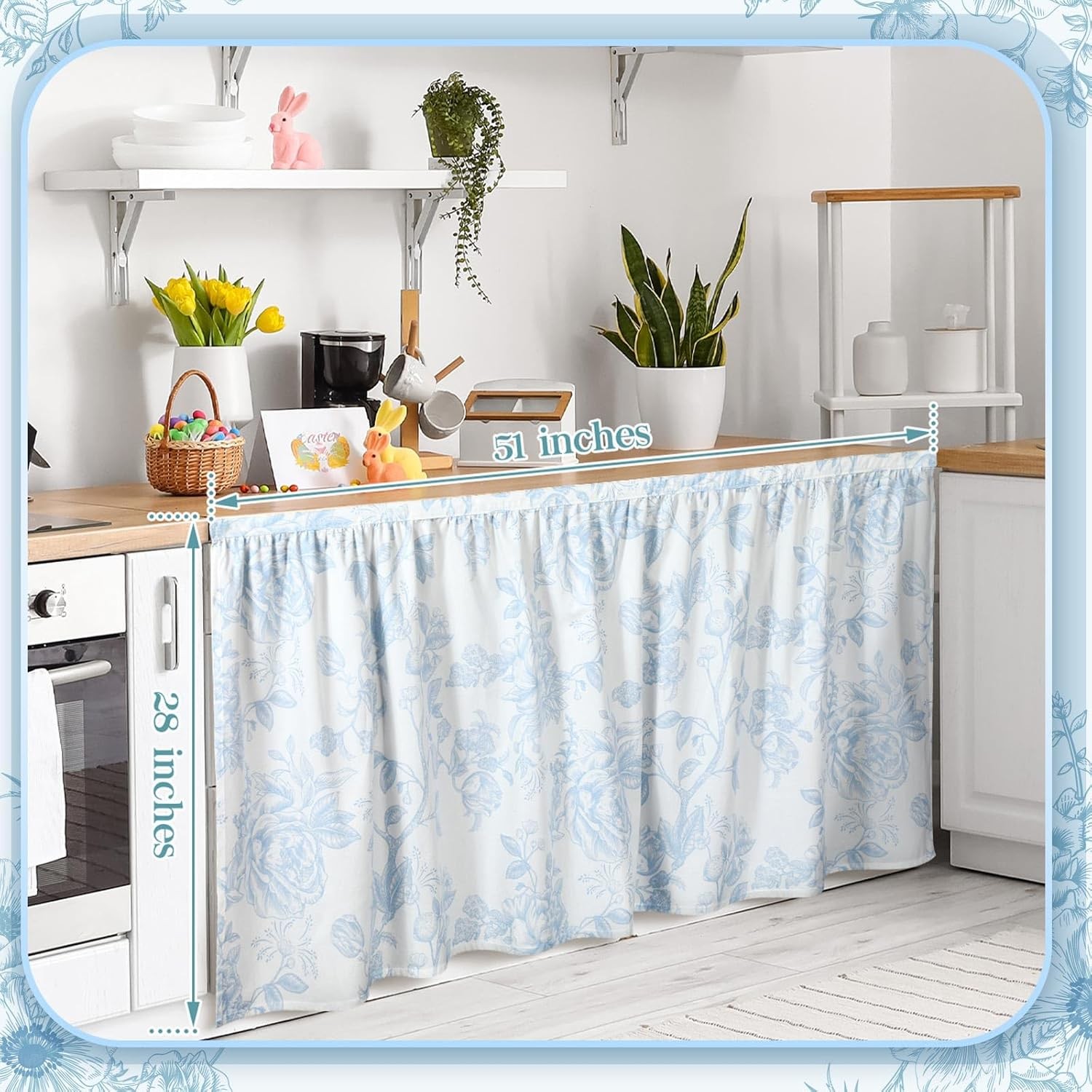 Cabinet valance 28 wide x 51 inches long Bathroom and kitchen sink valance
