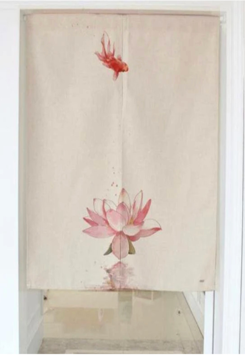 Japanese Door Noren Curtain Partition Tapestry – Coyfish and Lotus